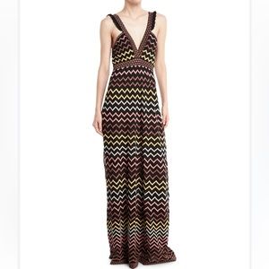 M MISSONI Multicolor Zigzag-Print Maxi Dress - small